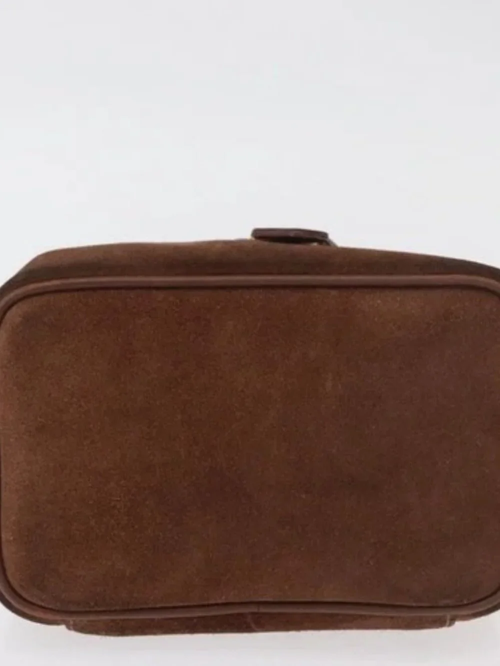 GUCCI Vanity Cosmetic Pouch Suede Brown Gold 032 106 0141 Auth mr2301